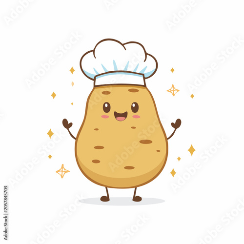 Cute Chef Potato Character