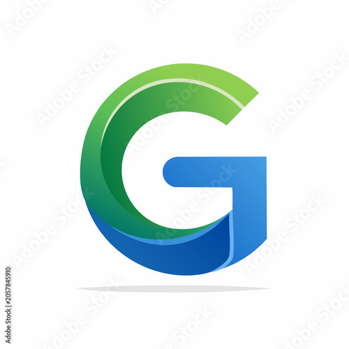 Stylized Letter G Logo with Green and Blue Gradient
