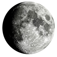 High resolution moon image isolated on transparent background