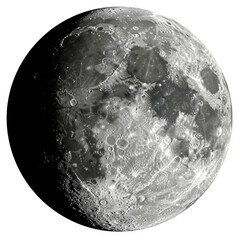 High resolution moon image isolated on transparent background