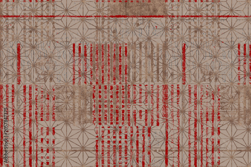 Geometry  Boho Style texture repeat creative modern pattern. Vintage grunge textured background distressed texture and effect Abstract Hand Ethnic Batik for runner carpet, rug,