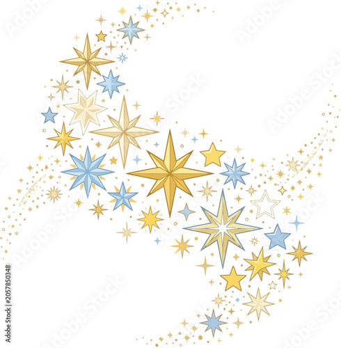 Celestial Starry Crescent Moon Vector Design
