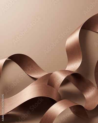 Copper Ribbon Abstract Background