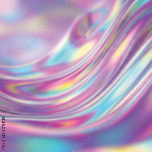 Abstract Holographic Liquid Wave Background with Iridescent Pastel Gradient Colors