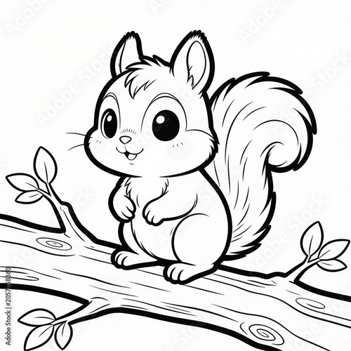 Very simple children’s coloring page with cute friendly animals on a white background, clean outline illustration for kids, preschool activities, and printable art
