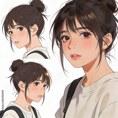 Sketch reference sheets with different people in multiple poses on a white background, clean drawing study collection for character design and figure practice