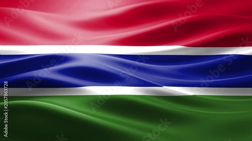 Abstract Flag Waving in Wind with Vibrant Red, White, Blue and Green Colors