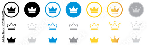 Canvastavla Minimalist crown vector icons collection, luxury awards and majesty badges in ci