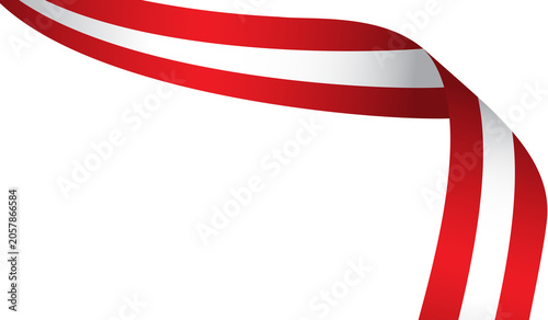 Waving Austria Flag Ribbon Vector Illustration for National Day Celebration Frame Background