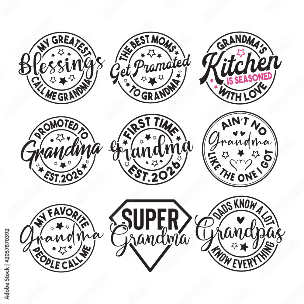 Obraz premium Grandma SVG Bundle
