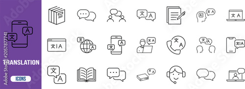 Fotografija Language translation services vector icons