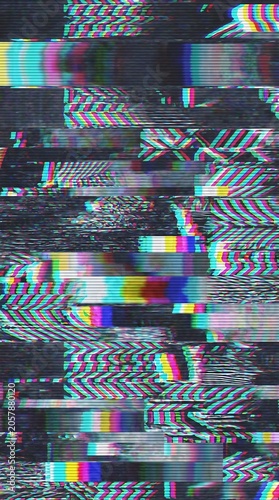 Glitch Art Showing Digital Distortion With Lines and Colors at Random During an Experimental Media Art Project