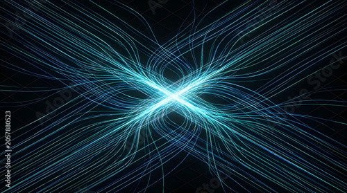 Futuristic digital infrastructure background with data network threads