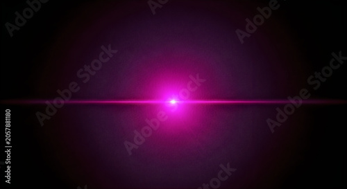 Tableau sur toile Vibrant pink light beam shining brightly on a dark textured background with a ce