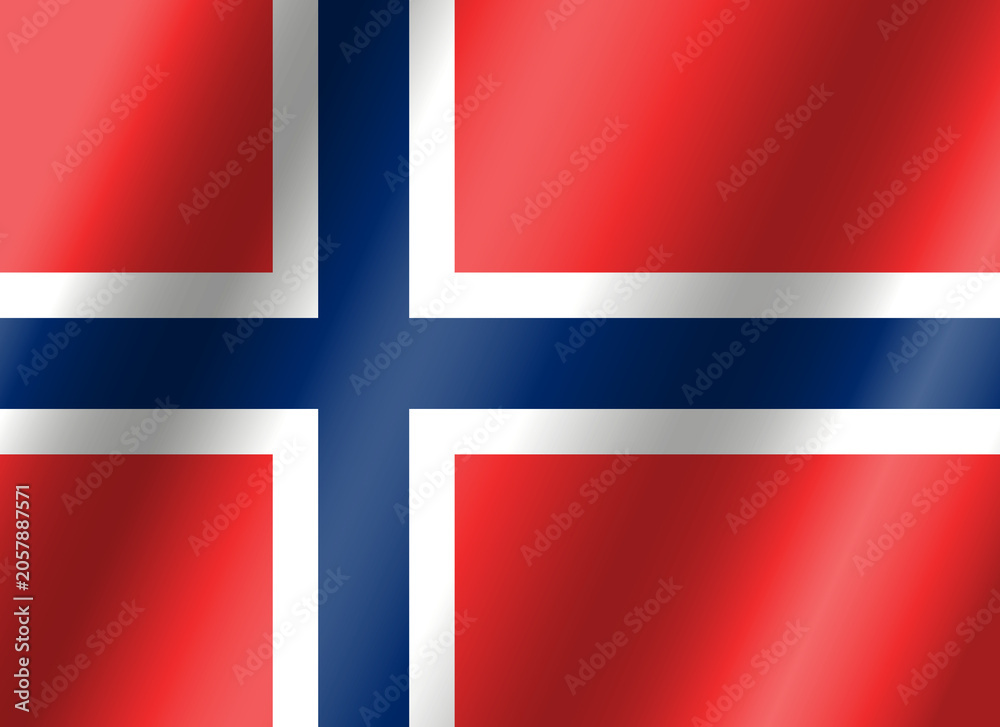 Fototapeta premium Official national flag of Norway.Vector.3D illustration.Highly detailed flag of Norway,with official proportions and color.