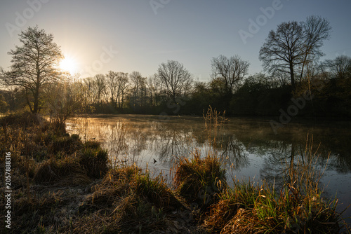 Ruhr river close to Froendenberg, North Rhine Westphalia, Germany