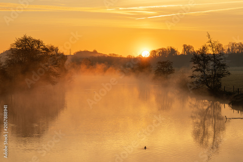 Ruhr river close to Schwerte, North Rhine Westphalia, Germany