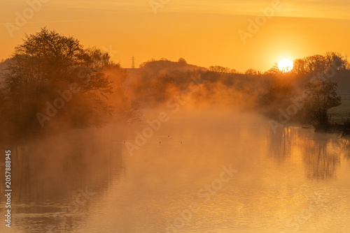 Ruhr river close to Schwerte, North Rhine Westphalia, Germany
