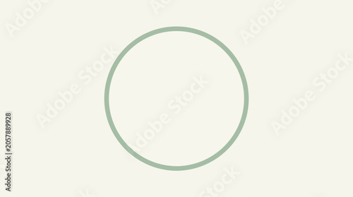 Minimalist Sage Green Circular Frame on an Off white Background
