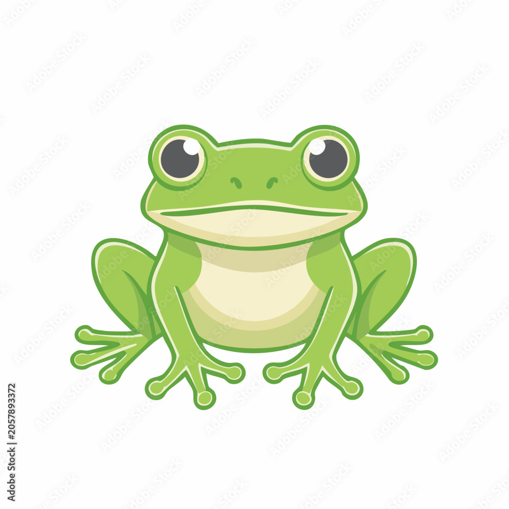 Fototapeta premium Cute Green Frog Illustration