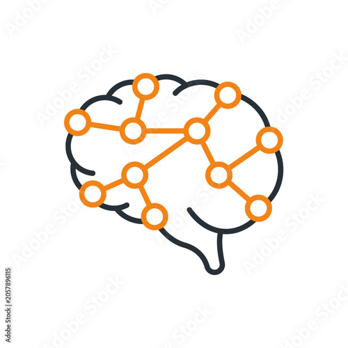 brain neurons icons minimalist flat style design, brain neurons Vector illustration on white background