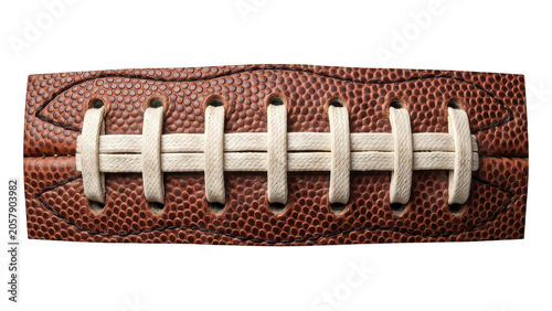 American football laces close up isolated on transparent background