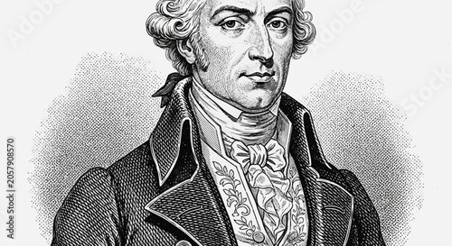Foto Engraving of Marquis de Lafayette, French military officer, Freemason, and arist