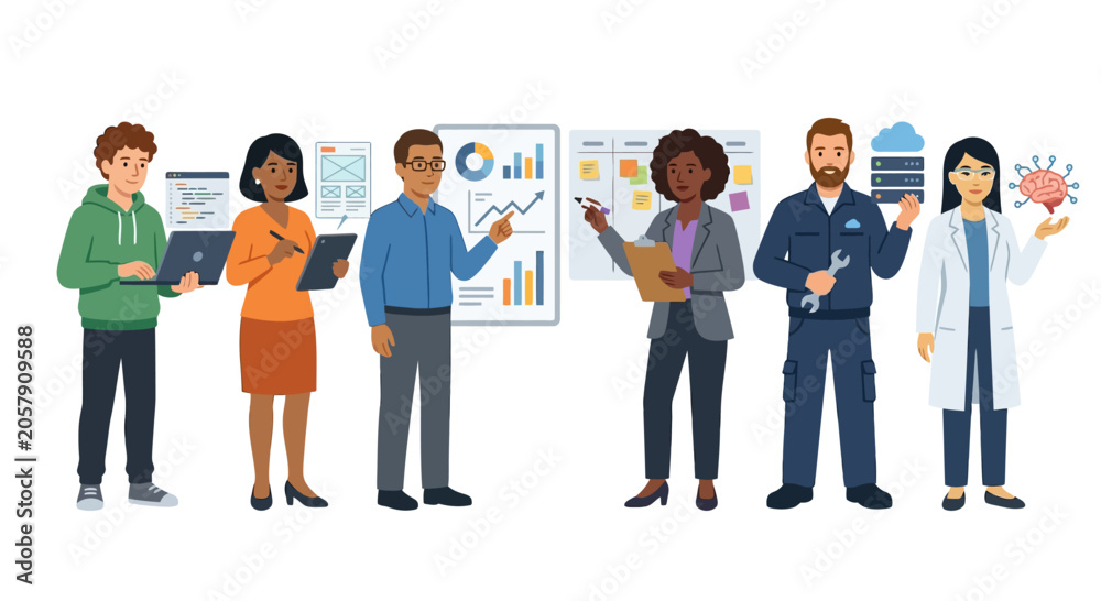 Obraz premium Diverse group of business professionals standing.