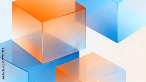 Colorful translucent cubes on a gradient background