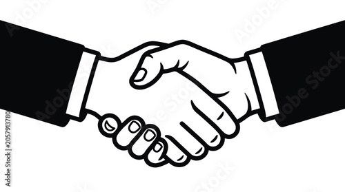 Handshake icon, business agreement symbol, vector illustration