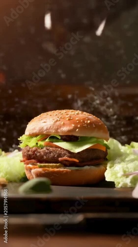 Deluxe Burger Meal with Crispy French Fries and Refreshing Soft Drink