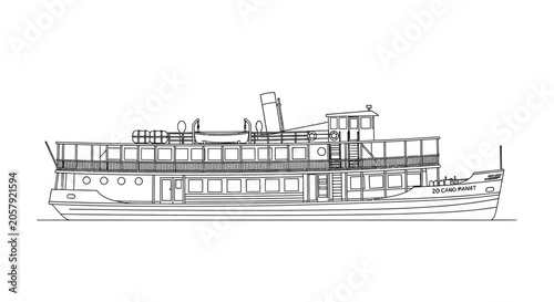 Fotografía Large Riverboat Passenger Ship Vessel.