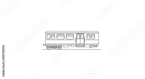 Εκτύπωση καμβά Detailed drawing of a train carriage.