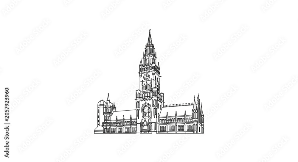 Fototapeta premium Historic Gothic Architectural Building Design.