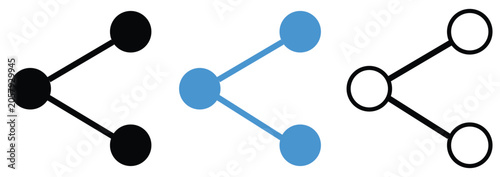 Foto Minimalist set of simple social media share icons featuring three distinct geome