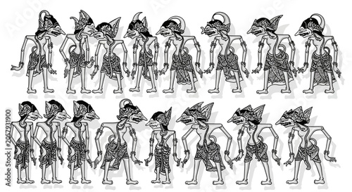 Konstfotografi Cartoon characters in various poses.