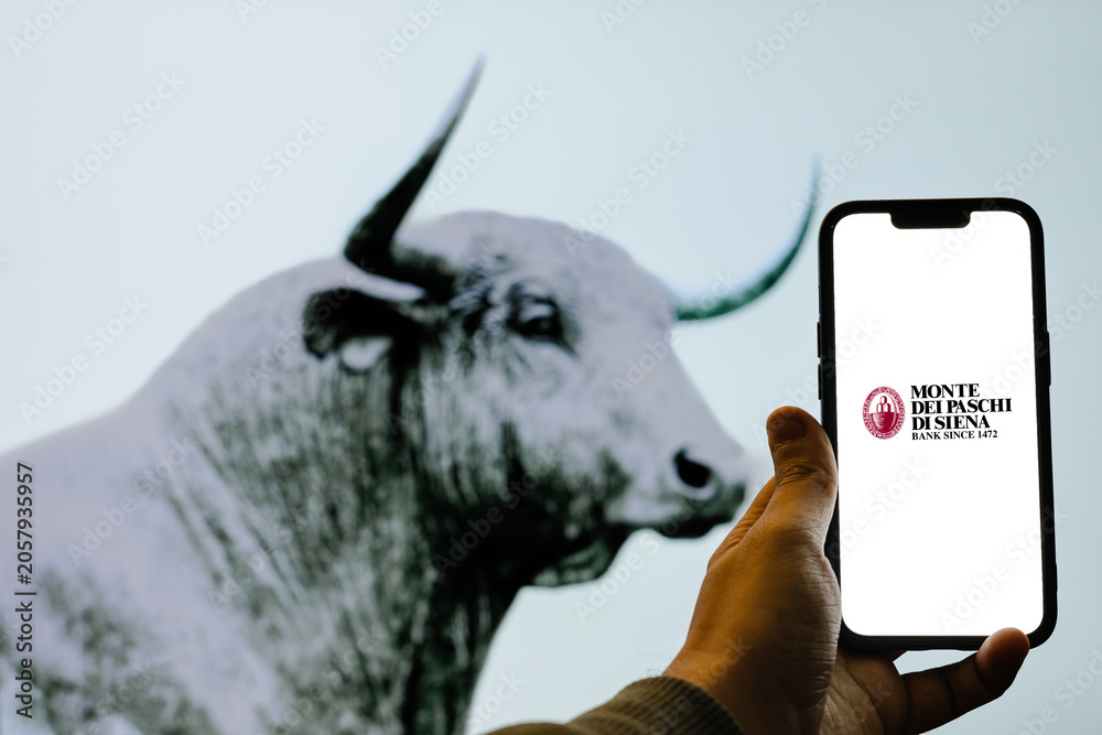 Naklejka premium Monte dei Paschi di Siena Historic Italian Bank Providing Financial Services, Banking Solutions, Wealth Management, and Investment Services