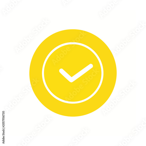 Yellow checkmark icon on solid background