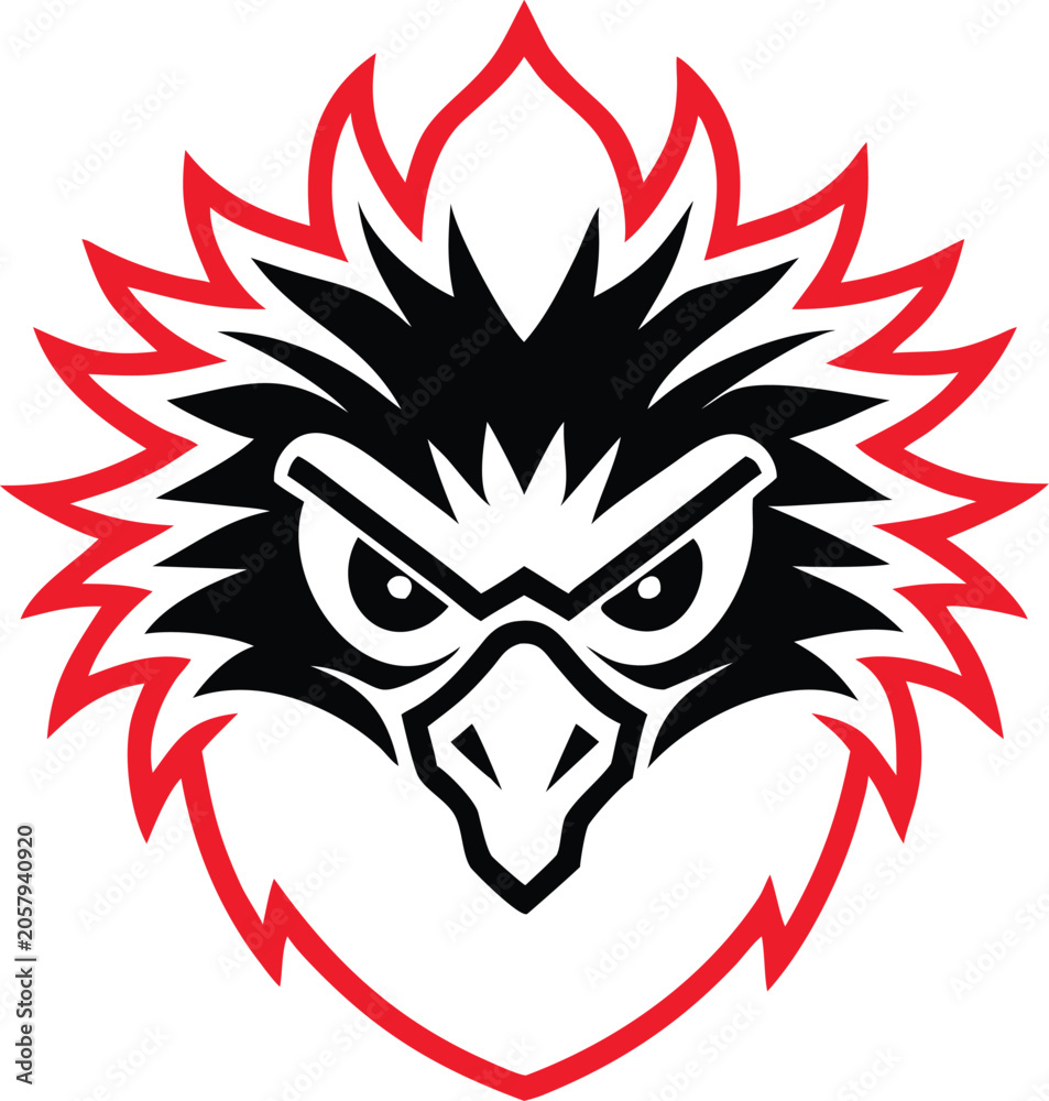 Obraz premium Eagle head with red and black design