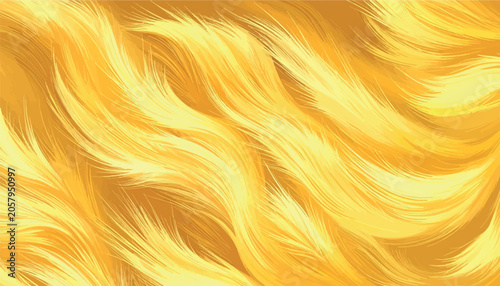 Quadro su tela Abstract golden wave vector background featuring smooth, flowing lines resembling luxurious yellow hair or soft animal fur