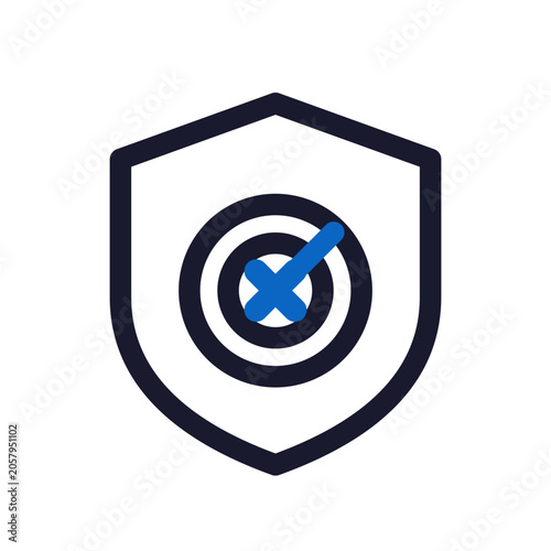 Antivirus scan shield icon — malware removal outline