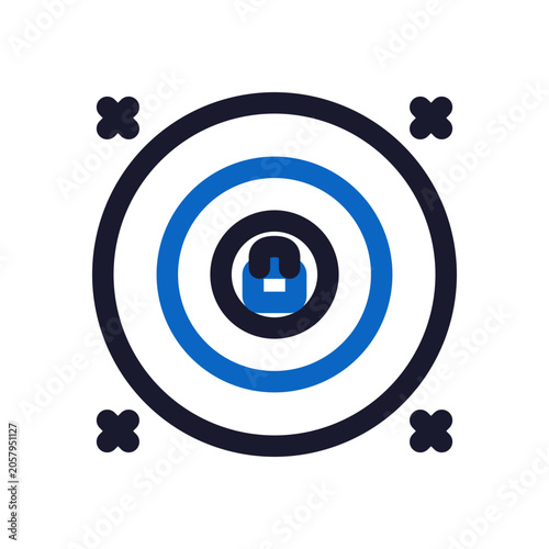 Zero trust security icon — layered access control outline