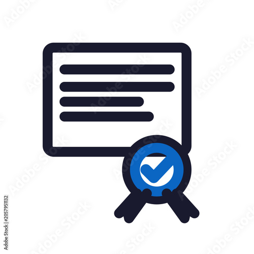 SSL TLS certificate icon — digital seal outline vector