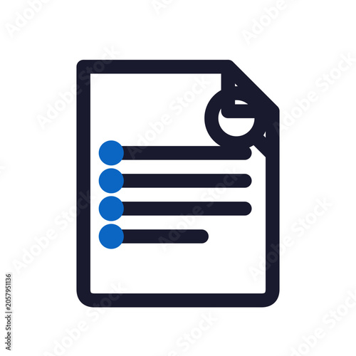 Schilderij op canvas Security audit log icon — event record magnifier outline