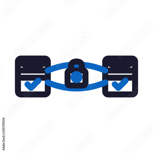 Secure server connection icon — encrypted link outline