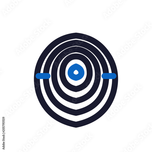 Biometric fingerprint icon — identity scan outline vector