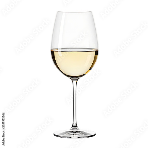 Clear glass stemware filled with liquid.