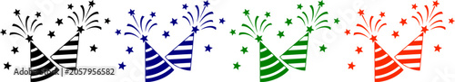 Photos Celebration popper confetti fireworks stars festive party accessory on transpare