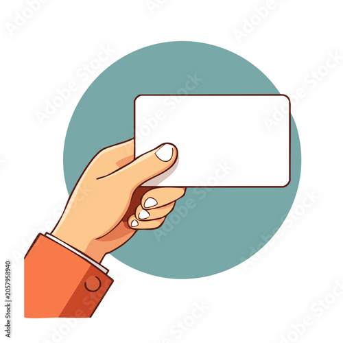 Flat design smartphone with hand holding screen
