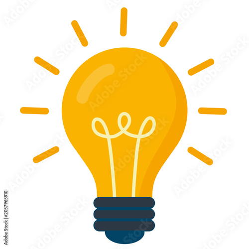 Light Bulb Design With Bright Rays and a Modern Look in Simple Style